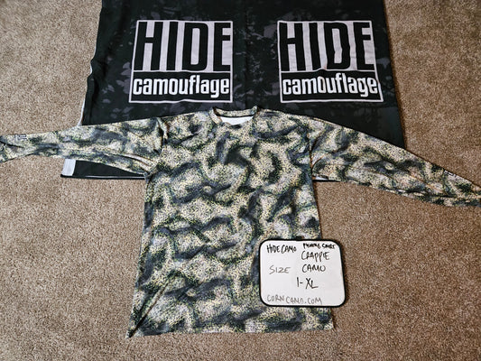 Clearance - Crappie Skin Camo - Long Sleeve Crew Collar T-Shirt