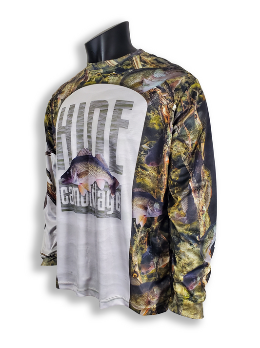 LIFESTYLE Fishing Apparel - HIDE LOGO Walleye - Long Sleeve Crew Collar T-Shirt