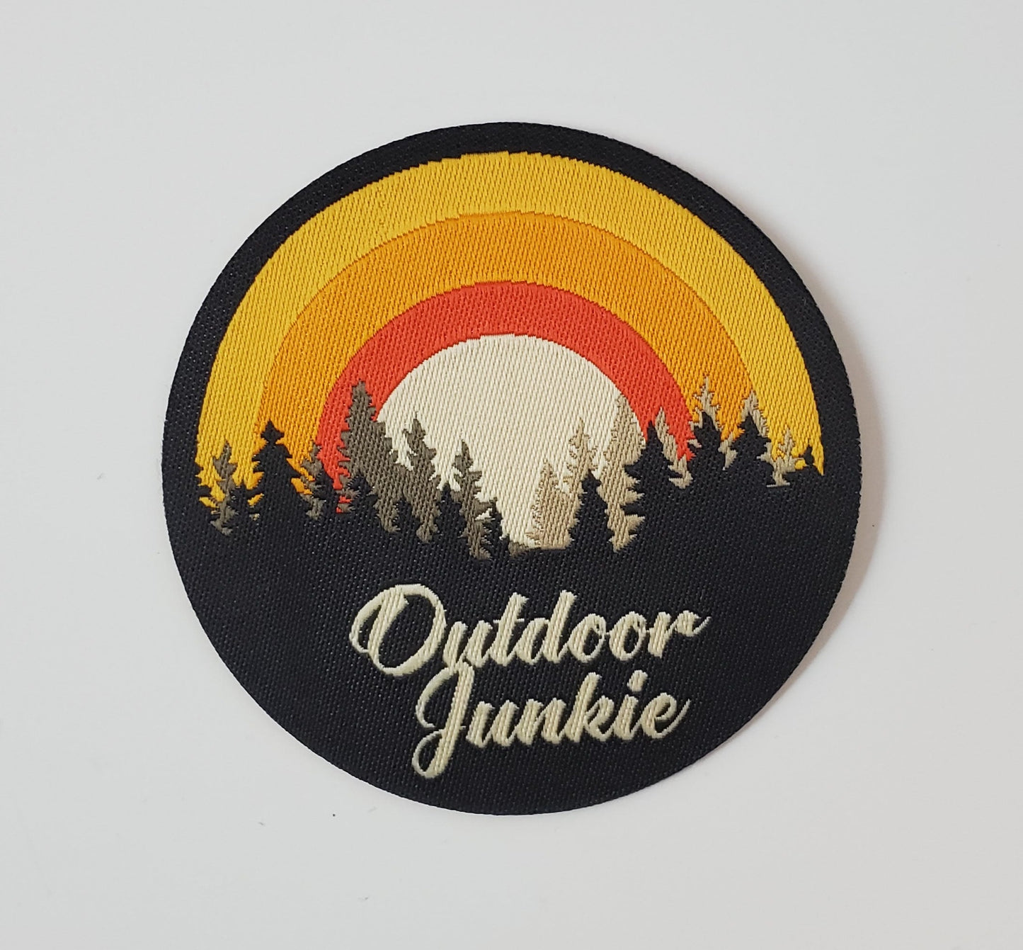 HIDE Camo "Outdoor Junkie" Patch Black Fabric/Charcoal Mesh 6 Panel Trucker Hat